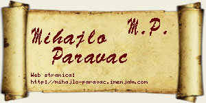 Mihajlo Paravac vizit kartica